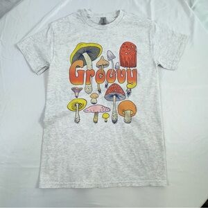 Groovy Light Heather Gray Groovy Mushroom Short Sleeve Tee